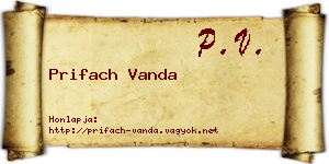 Prifach Vanda névjegykártya